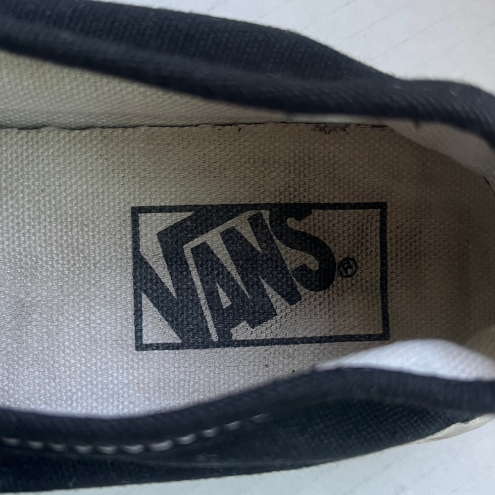 Vans Black Canvas Mary Jane Platform Sneakers with White Sole - Picture 7 of 10